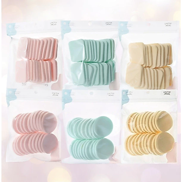 (มีส่งด่วน)พัฟแต่งหน้าแบบเหลี่ยม & ทรงกลม (แพ็ค 20 ชิ้น) 💗 เนื้อนุ่ม ยืดหยุ่นดี เกลี่ยรองพื้นและแป้งได้เรียบเนียน