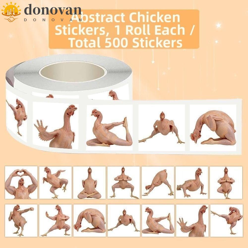 DONVAN 2000 ชิ้น/เซ็ตสติ๊กเกอร์ม้วน,การออกแบบนามธรรมรูปแบบไก่สติ๊กเกอร์ตกแต่ง,ความงามอยากรู้อยากเห็นสไตล์สติกเกอร์ปิดผนึกตกแต่งรูปแบบสติ๊กเกอร์กราฟฟิตีแล็ปท็อ