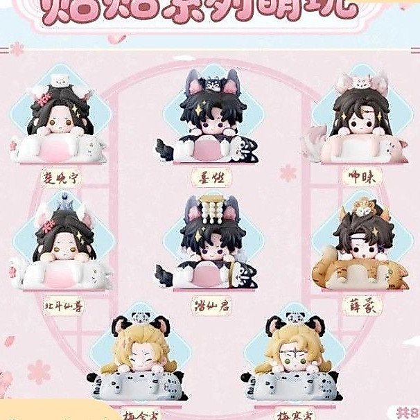 Merlot Wimei Erha and His White Cat Master Sticker Series Mystery Box Desktop Car Decorative Gift Girl High