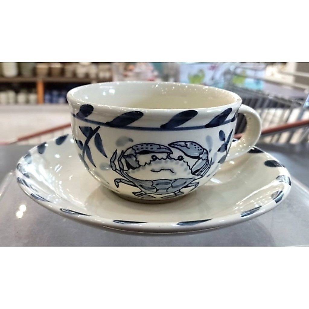 ชุดแก้วกาแฟเซรามิคลายปูทะเล ขนาด 7 ออนซ์