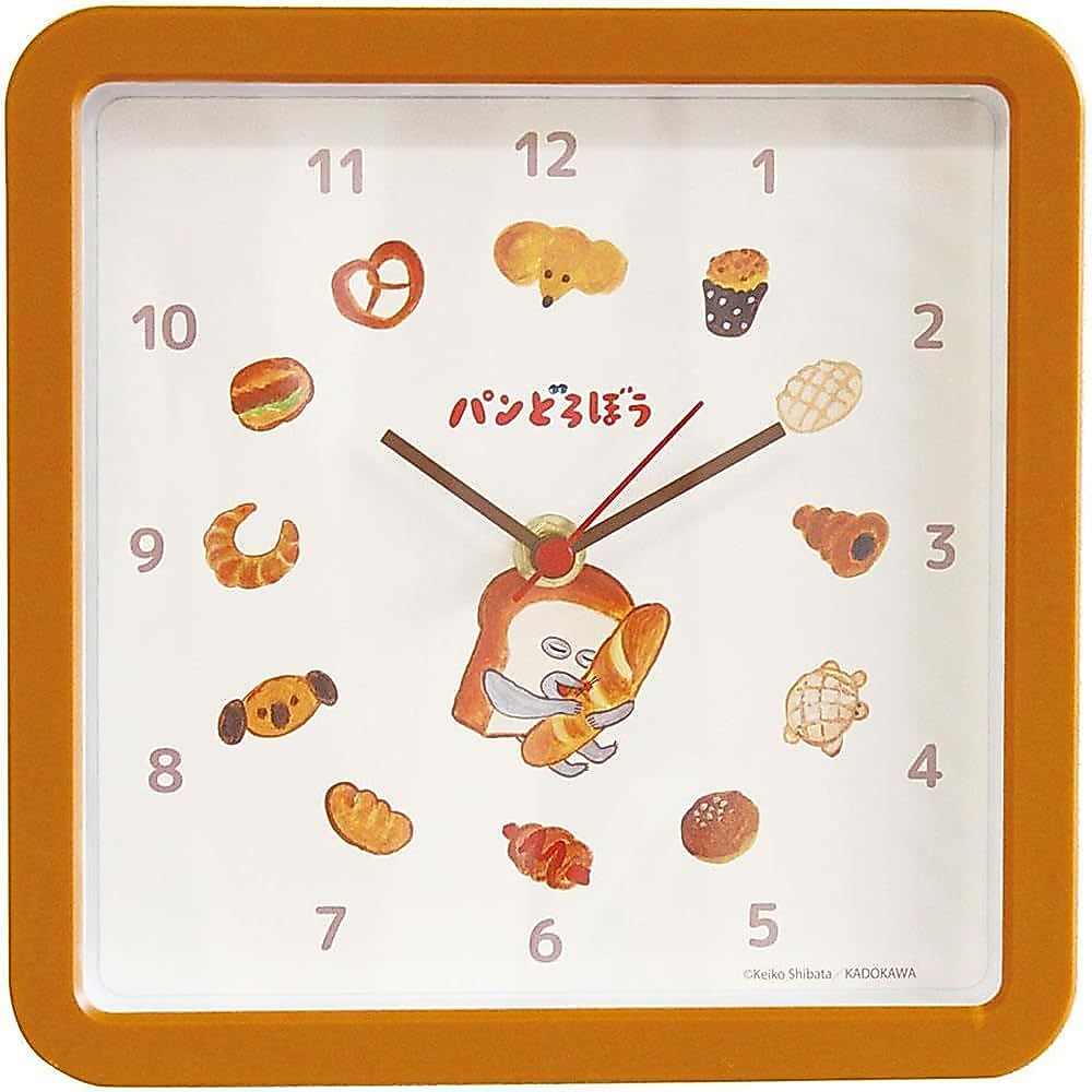 นาฬิกาแขวนผนังทรงสี่เหลี่ยม Bread Thief ของ T'S FACTORY สีน้ำตาล