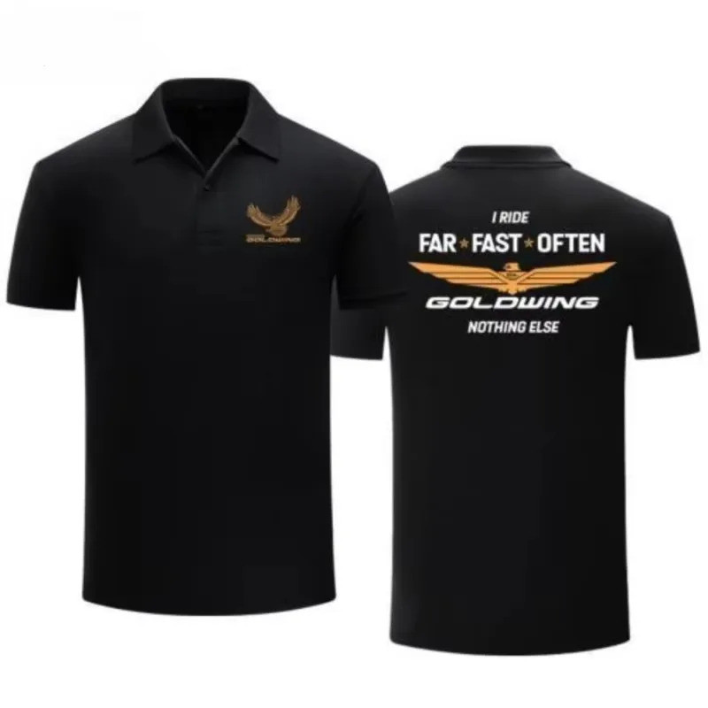 HONDA GOLDWING RIDER POLO Cotton ของที่ระลึก T เสื้อ Unisex ผู้ใหญ่รถจักรยานยนต์ RIDER เสื้อโปโล