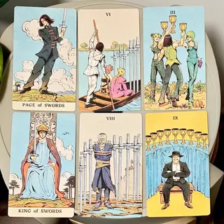 JOJO ไพ่ทาโรต์ดาดฟ้ากล่องแข็ง, 80 ชิ้น 12x7 ซม. นูนสองด้านอะนิเมะไพ่ทาโรต์ Bizarre Adventure Tarot Deck