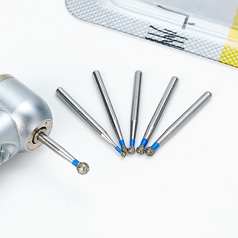 BR Series 10 ชิ้นทันตกรรมเพชร FG 1.6 มิลลิเมตร Burs หัวกลมความเร็วสูง Bur