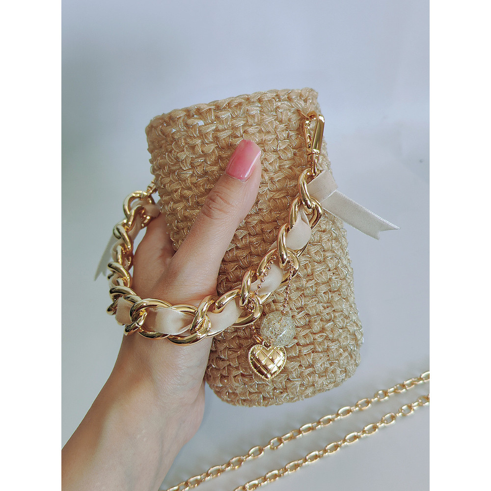 D.HOUSE Original Chanel Style Hand-Woven Universal Insulated Coffee Water Cup Holder Waffle