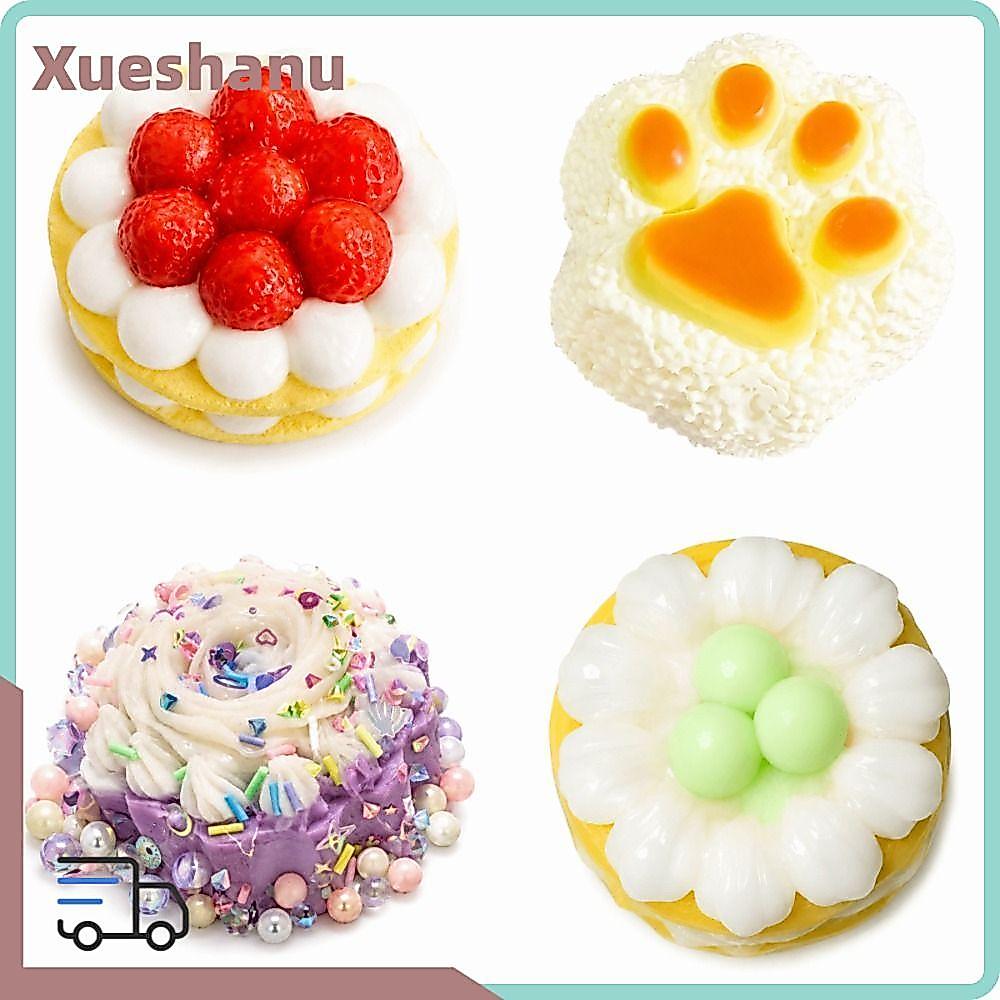 ซูซี ของเล่นที่เพิ่มขึ้นช้า,วัสดุ ปู่ เบอร์เกอร์รูปร่างบีบของเล่นความเครียด, จําลองที่เพิ่มขึ้นช้าสตรอเบอร์รี่ช้า สะท้อนกลับ เค้กครีม บลาสเตอร์ วันเกิดเค้กของเล