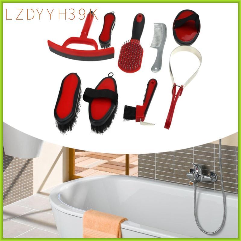[lzdyyh39k] 9 ชิ้น Horse Grooming Kit Tack Room Supplies ของขวัญอาบน้ําส่องแปรงม้า