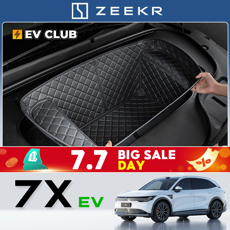 2025 geely zeekr 7x SUV ev รถพิเศษเฉพาะด้านหน้า Trunk Mat ล้อมรอบหนังดัดแปลงอุปกรณ์เสริมรถ Trunk Mat Storage Handy เครื่องมือ