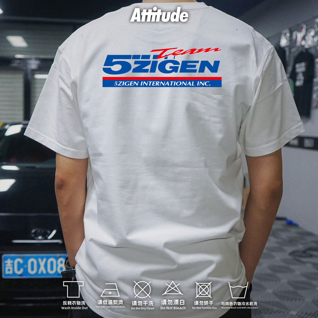 คุณภาพสูงขายร้อนเสื้อลําลอง 5 สามมิติ 5zigen ดุมล้อไอเสียผ้าฝ้าย 100% เสื้อยืดคอกลม Unisex พร้อมสต็อ