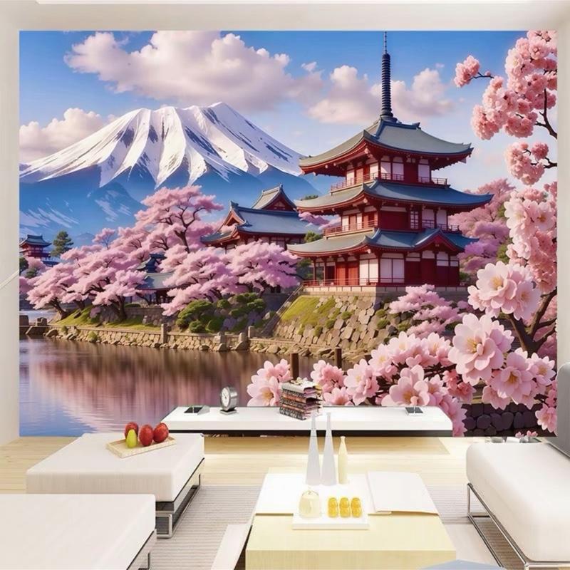 ภาพฉากหลังสวยๆแบบยี่ปุ่น สกรีนสวยคมชัด เนื้อผ้าโพลีเอสเตอร์ ผ้าหนาทนทาน สีคมชัด สำหรับตกแต่งบ้าน