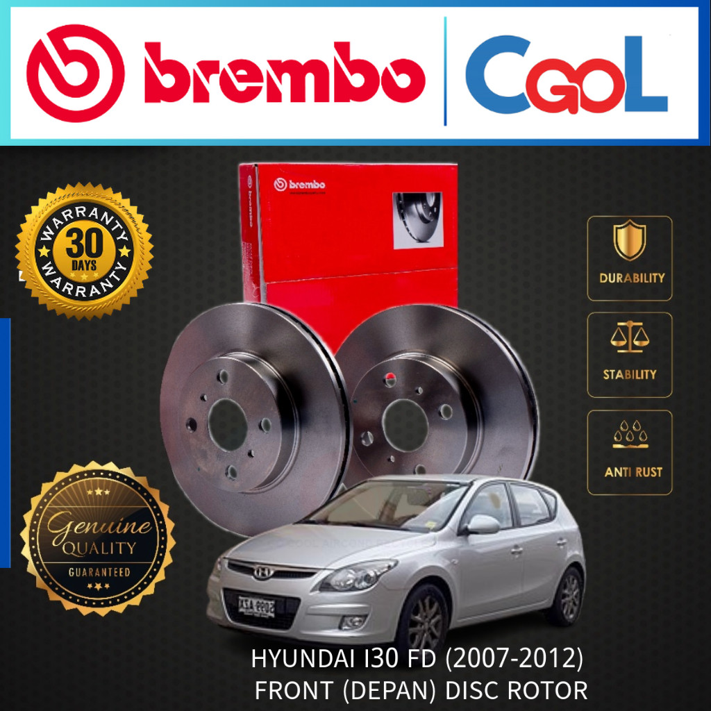 HYUNDAI I30 FD (2007-2012) ดิสก์เบรกหน้า BREMBO