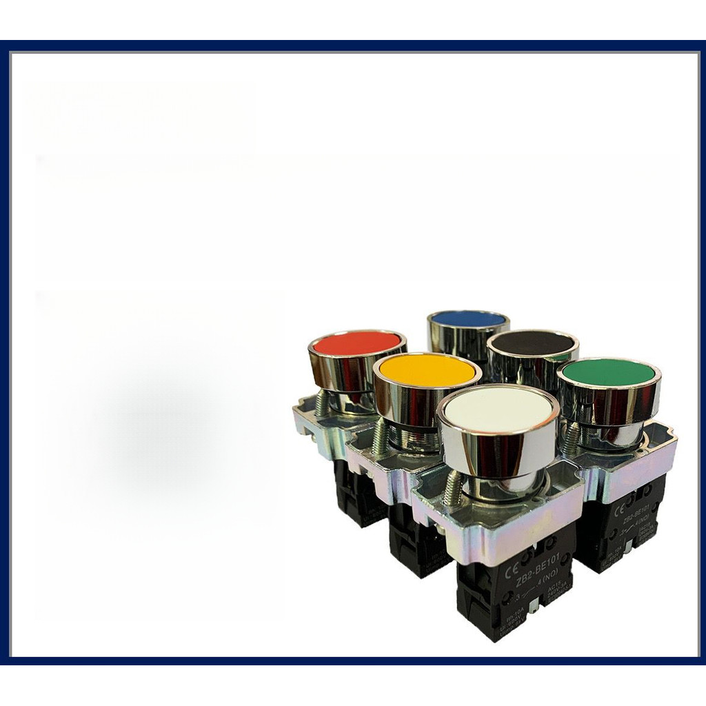 ปุ่มสวิตช์โลหะ XB2-BA31C/41C/42 หัวแบน สตาร์ท/หยุด รีเซ็ตตัวเอง สวิตช์ชั่วขณะ 22MM