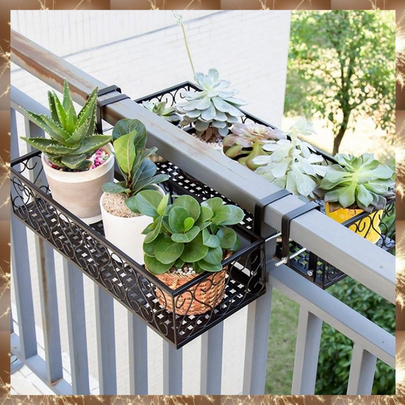 (OKB)ชั้นวางต้นไม้เหมาะสําหรับสวนระเบียงทางเดินแขวนรั้วเหล็ก