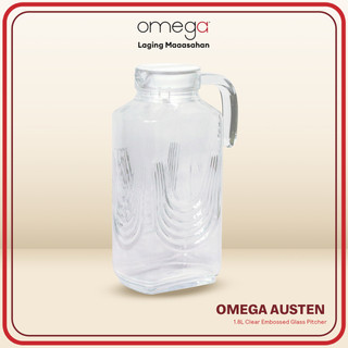 Omega Houseware Austen 1.8L Clear Embossed High Quality Glass Pitcher