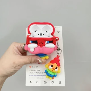 สุนัขร้องไห้สายรุ้งสไตล์ไทยสําหรับ AirPods4 เคสหูฟัง AirPods pro2 ไร้สายบลูทูธนุ่ม 1/2 ซิลิโคน AirPods3 ฝาครอบป้องกันการตก Pro2