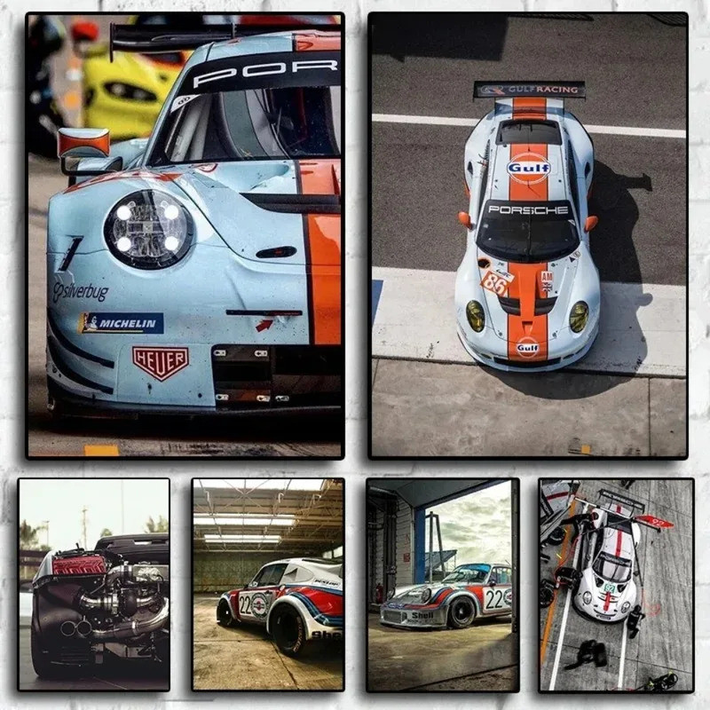 โปสเตอร์ศิลปะ Racing Car บน Canvas สำหรับดีكورห้องนั่งเล่น Z9W9