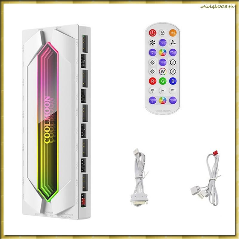 [HDD] 22 in 1 ARGB PWM Controller Hub ARGB Atronous Controller Remote สําหรับพัดลมระบายความร้อนพีซีส