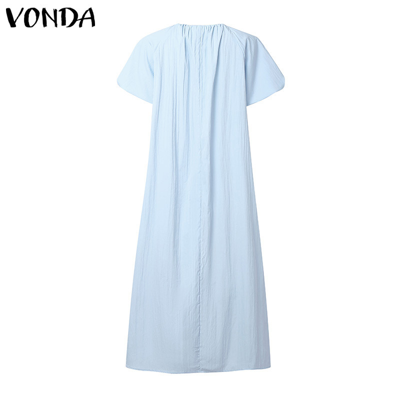 VONDA ชุดเดรสสำหรับผู้หญิง ดีไซน์เกาหลี คอพัฟและสายคล้องเอว สไตล์ girlish สวมใส่ง่าย - รูปที่ 6