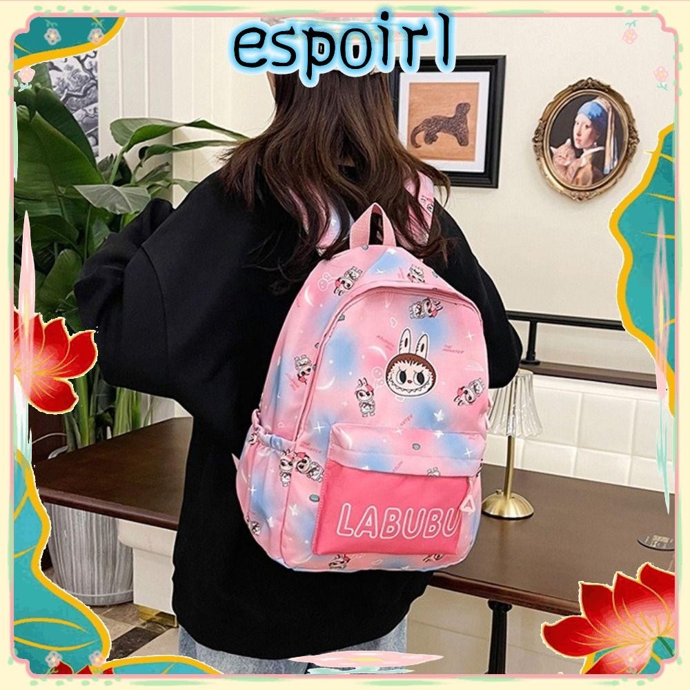 กระเป๋านักเรียน ESPOIR กระเป๋าเป้นักเรียนความจุขนาดใหญ่ แฟชั่นการ์ตูน Simple POP MART กระเป๋าสะพาย R