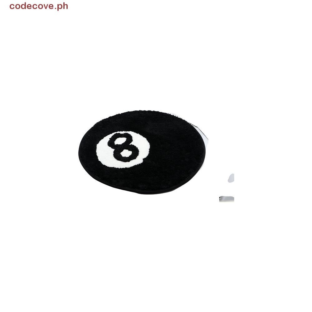 CODECOVE​ 8 Ball พรม,นุ่มรอบ 8 Ball พรม, Creative Anti-slip Skin Friendly Plush 8 Ball Mat Hoom Deco