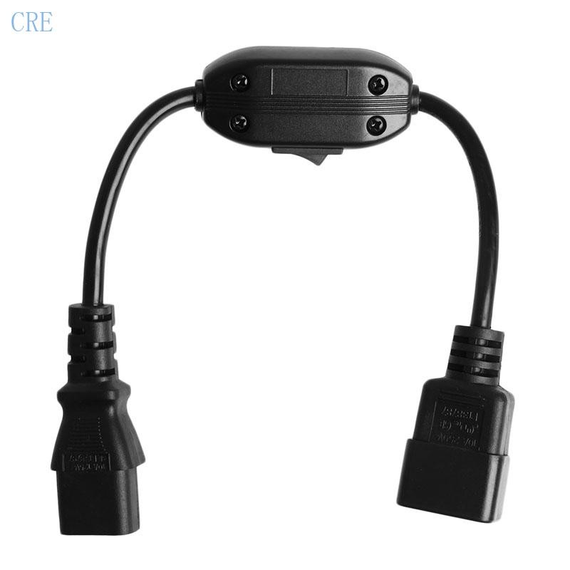CRE 30 ซม. IEC 320 90 องศา C13 หญิง C14 ชาย PDU แหล่งจ่ายไฟสายไฟสําหรับคอมพิวเตอร์ LED HDTV Monitor 