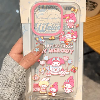 เคสไอโฟน 17 16 15 13 สำหรับ iPhone 11 13 15 Pro Max 12 14 Pro Max XR X XS Max 7 8 15 14 Plus ปกทำนองที่น่ารักน่ารัก