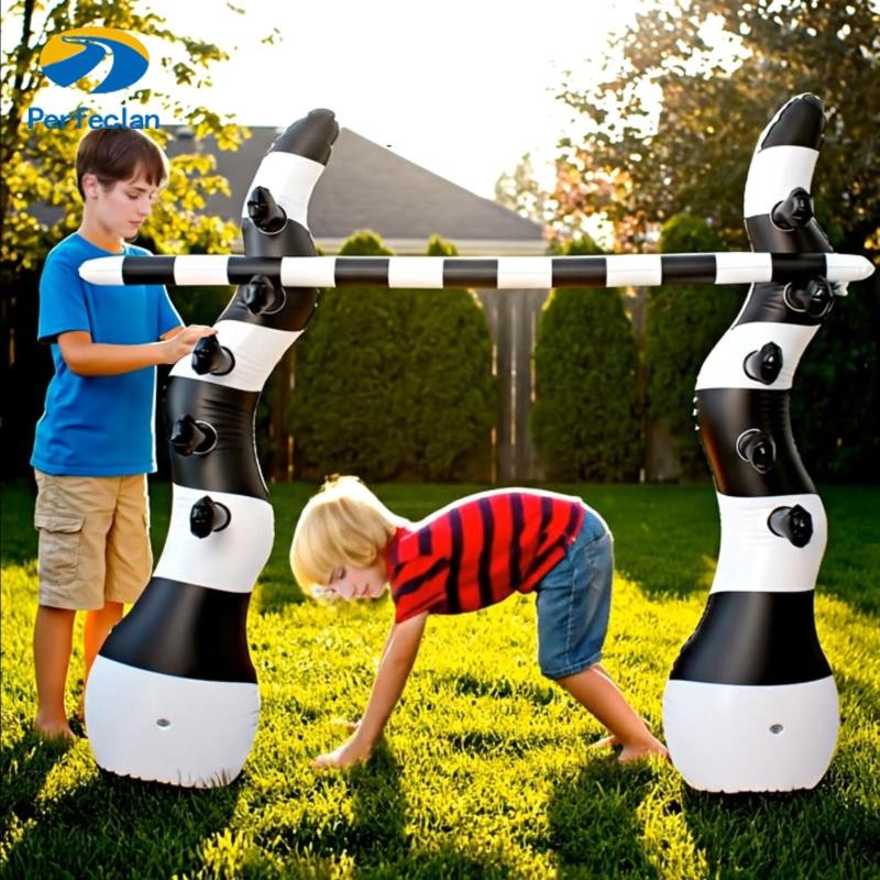 [Perfeclan] Inflatable Limbo Game เสากระโดดสูงเทศกาลหนอนทรายสีดําและสีขาวสนามหญ้า Bithday ความแปลกให