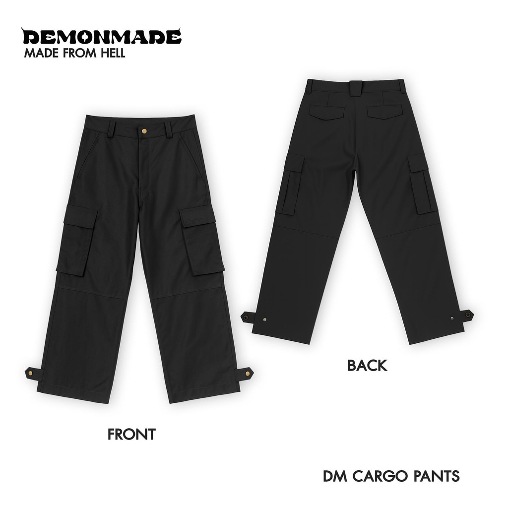 DEMONMADE Cargo pants กางเกงคาร์โก้สีดำ เนื้อผ้าอย่างดี ไม่เป็นขุย