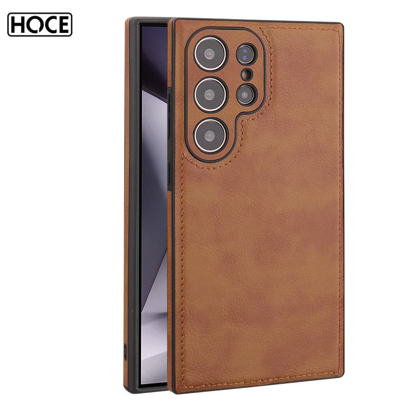 HOCE เคสโทรศัพท์หนัง PU สําหรับ Samsung S26Ultra S25 Plus S24Ultra S23 S22 เคสปกอ่อน