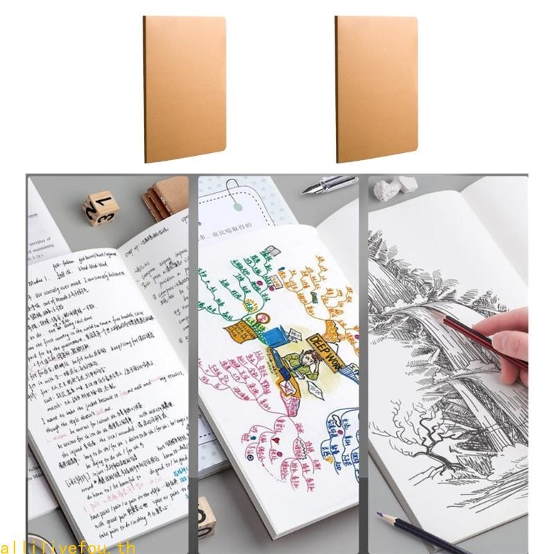 LIVE Softcover Notebook Journal พร้อม Sketchbook Unlined 68 หน้าสําหรับการเขียนการวาดภาพ