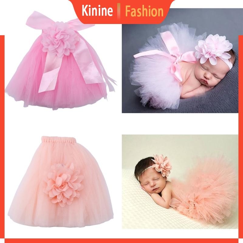 KIN กระโปรง Tutu น่ารักสำหรับทารกดึกดำบรรพ์ และเด็กวัยหัดเดิน พร้อมแถบคาดศีรษะ ใช้งานได้ใน Photo Stu