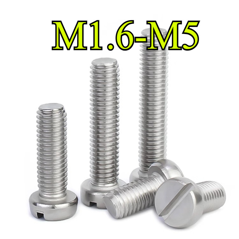 304 สแตนเลสสตีลหัวกลมแบน Slot Bolt M1.6/M2/M2.5/M3/M4/M5 (CXM-PH)
