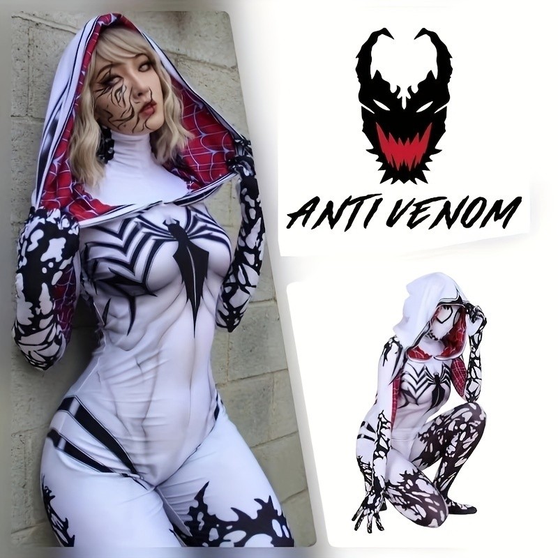 Venom Gwen Spiderman บอดี้สูทฮาโลวีน สำหรับงานปาร์ตี้ superhero และcosplay