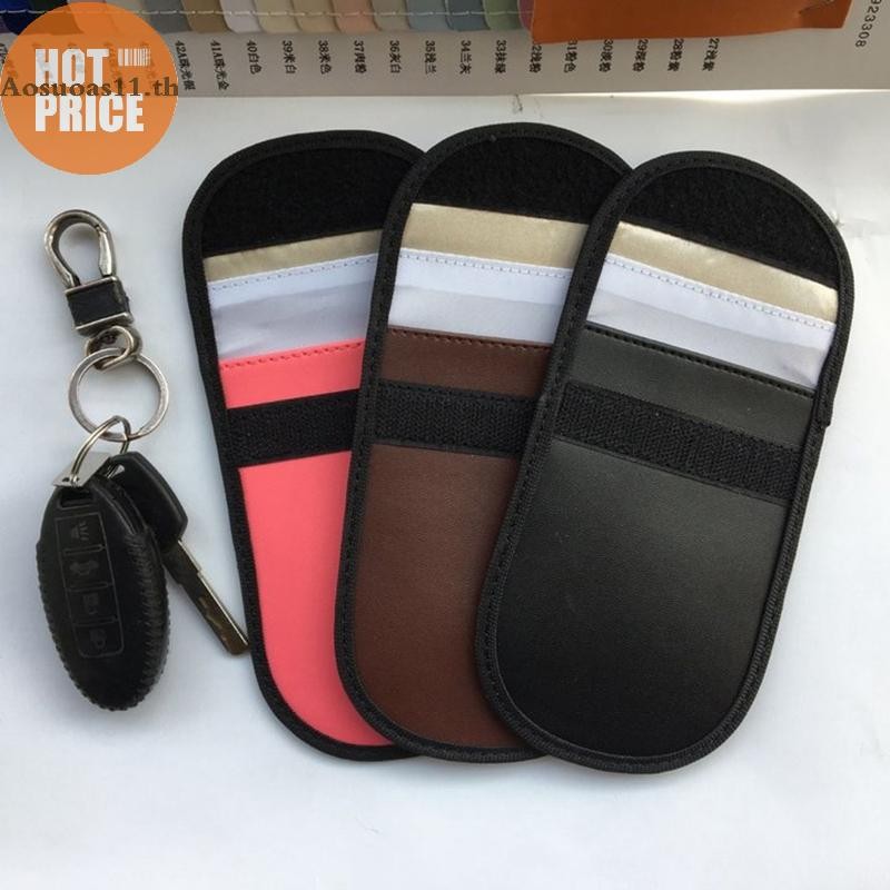 Aosuoas Signal Blocking Faraday Bag สําหรับโทรศัพท์มือถือ Anti-Theft Key Fob Shield EMF GPS Location