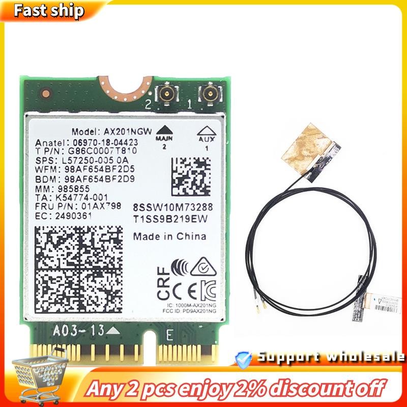 ในสต็อก-พร้อม 2XAntenna M.2 CNVio2 2.4 Ghz/5Ghz WiFi 6 3000Mbps 5.1 อะแดปเตอร์ WiFi สําหรับ Win10