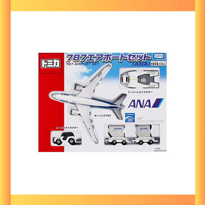 TAKARA TOMY รถของเล่นจิ๋ว "Tomica Gift 787 Airport Set ANA" สำหรับเด็กผู้ชายอายุ 3 ปีขึ้นไป เป็นไปตา