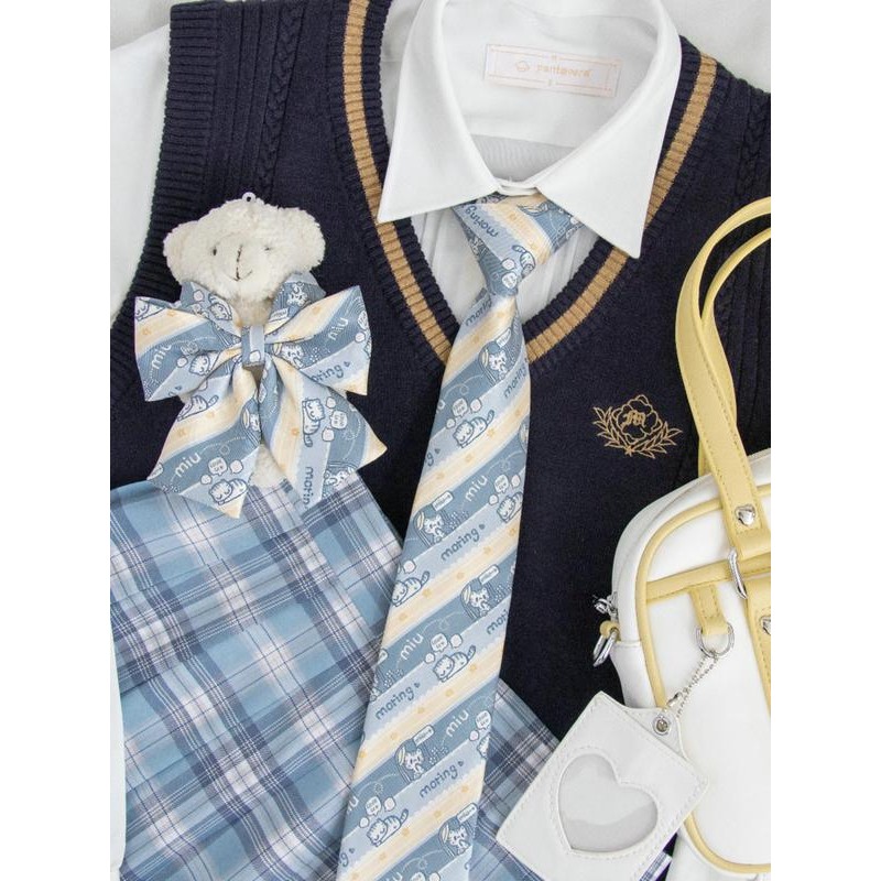 [Pantevira] Good Morning miu JK/DK Uniform Original Design Uniform Tie Japanese Shirt Small Accessor