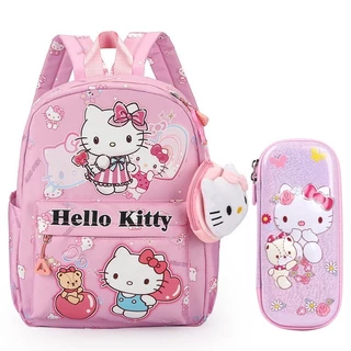 MOKO SANRIO กระเป๋าเด็ก ป้องกันหลัง กันน้ำ Cinnamoroll Kuromi ชุดกล่องดินสอ ส่งไว