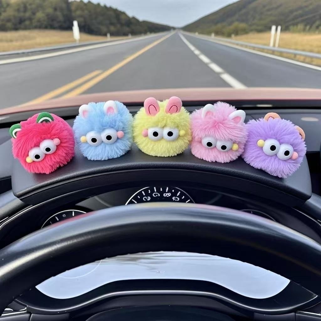 รถ Dashboard Decor น่ารักการ์ตูนตุ๊กตาของเล่นความเครียดบรรเทา Soft Touch ธีมสัตว์เลี้ยงสําหรับ Auto อุปกรณ์ตกแต่งภายใน