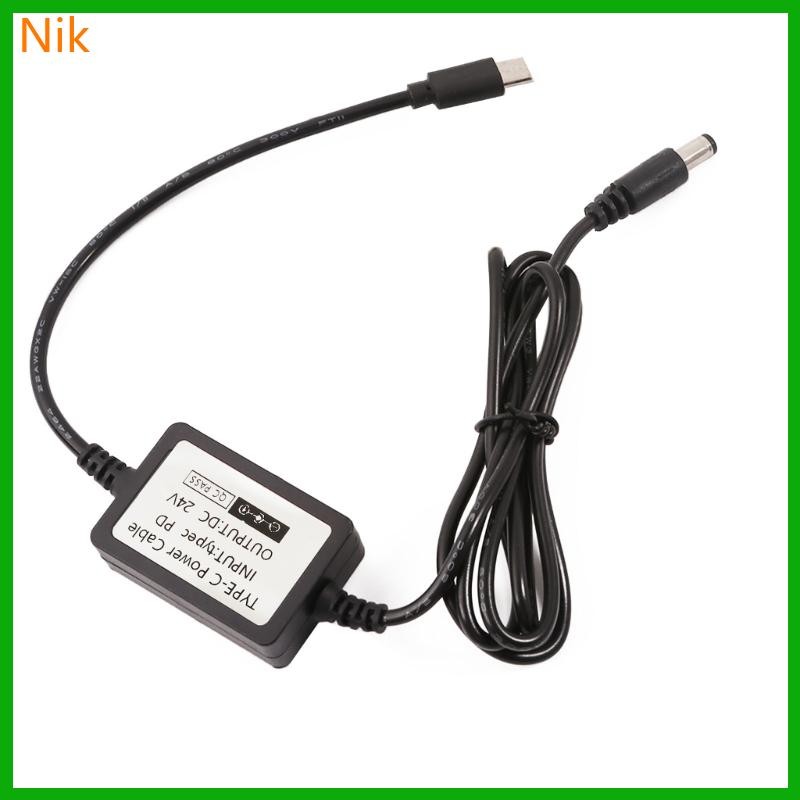 บ.น.ค.ศ. USB TypeC 20V to DC24V 5 5x2 1mm สายไฟ 12V 15V 20V In 24V Out สําหรับกล้อง 24V และลําโพงไฟ 