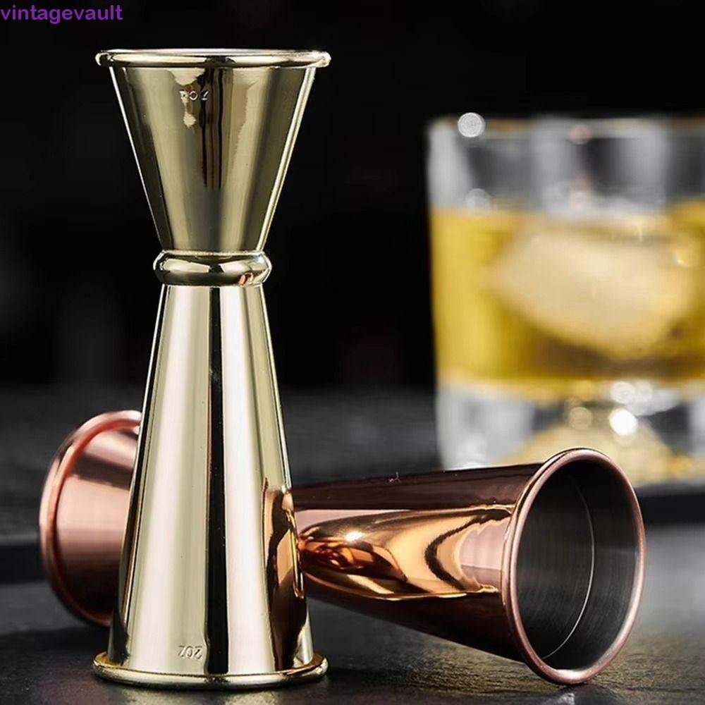 VINTAGEVAULT Double Cocktail Jigger, สไตล์ญี่ปุ่นสแตนเลสเครื่องดื่ม Spirit Measure Jigger, 1oz / 2oz