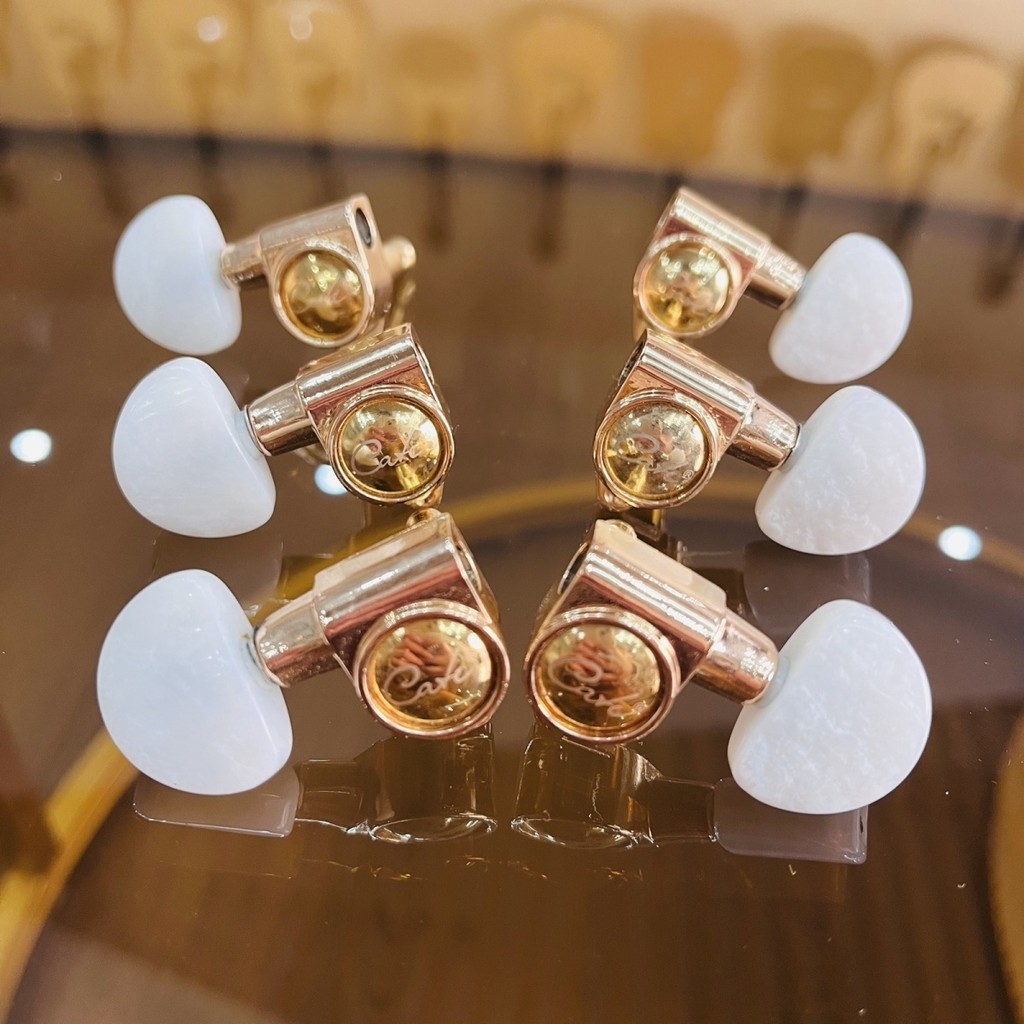 กีต้าร์โปร่ง Enclosed Classic Tuner Knob Universal String Shaft Gold Full Set กีต้าร์โปร่ง String Tw