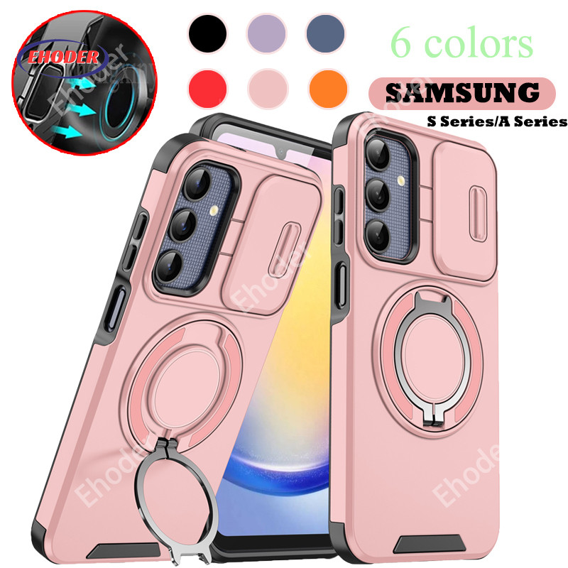 SAMSUNG สําหรับSamsung Galaxy S26 S25 Ultra S24 หรูหราแม่เหล็กกันกระแทกPush WindowสําหรับS26Ultra S26Plus S26 + S25Ultra S24Ultra A06 A17 A07 tandผู้ถือป้องกันกลับกรณี