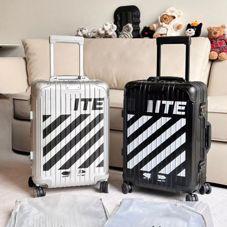 Shang familyRM & OW Classic Retro Pure Aluminium Alloy 20 นิ้ว Two tone ทนทาน Couplesocket Trolley