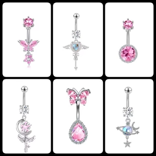 ️BELCST01 จิวสะดือสแตนเลส 65 ลาย ก้าน 1.6 มิล ราคา 1 ชิ้น