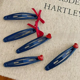 คลิปผมโบว์ลายหัวใจสีแดง สำหรับตกแต่งทรงผม BB Barrettes