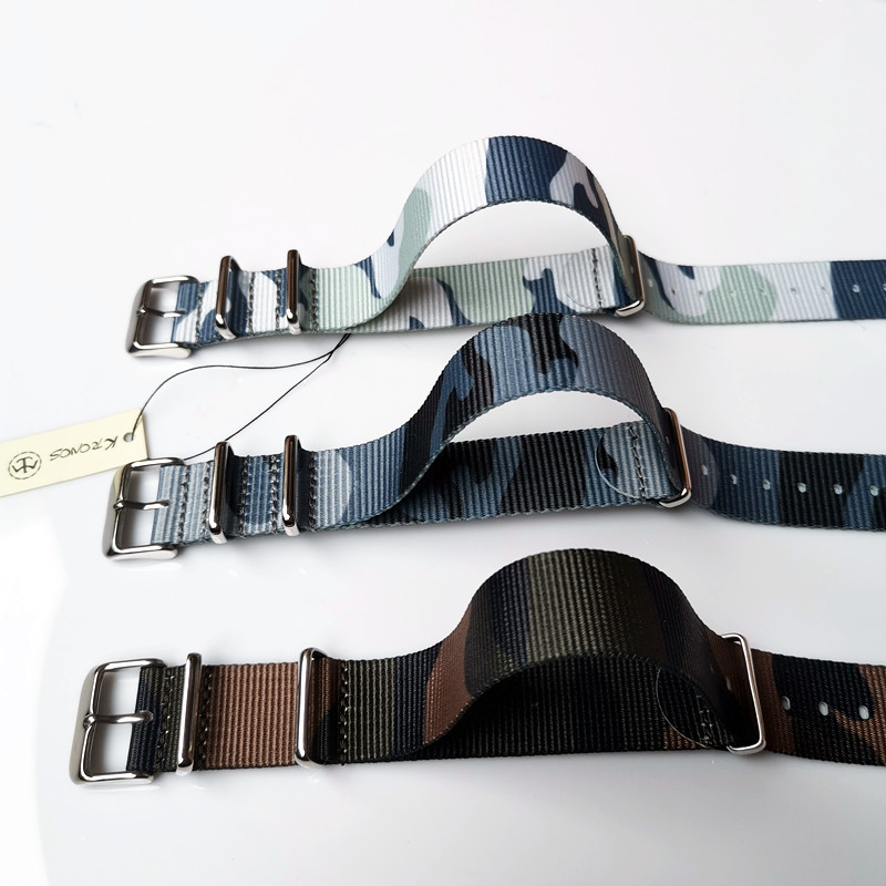 18mm20mm22mm24mm NATO NATO Canvas Nylon Strap Square Buckle Thin Outdoor Camouflage