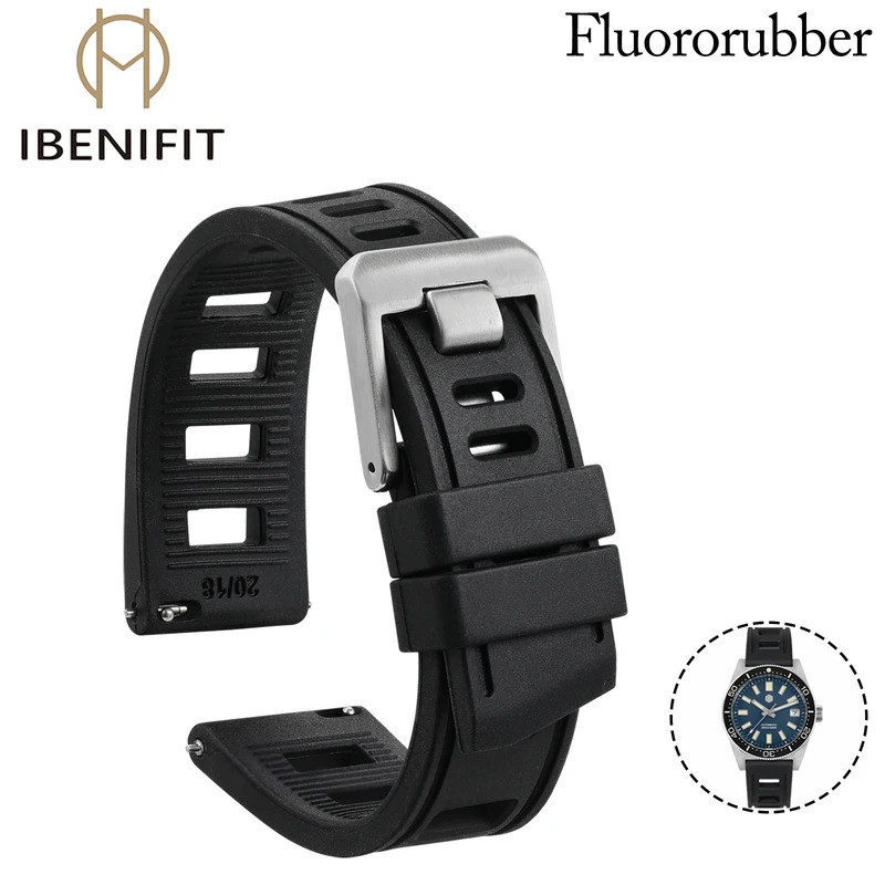 IBENIXFIT ออกแบบใหม่ FKM สายนาฬิกา 20 มม.กันน้ํา Fast Release Fluororubber สายนาฬิกาสําหรับแต่ละยี่ห