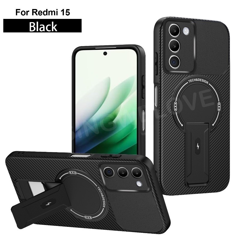 เคสโทรศัพท์สําหรับ Redmi 15 Redmi15 15C 4G 5G 2025 ซองหนังแม่เหล็กกันกระแทกปลอกโทรศัพท์ฝาหลังปกแข็ง