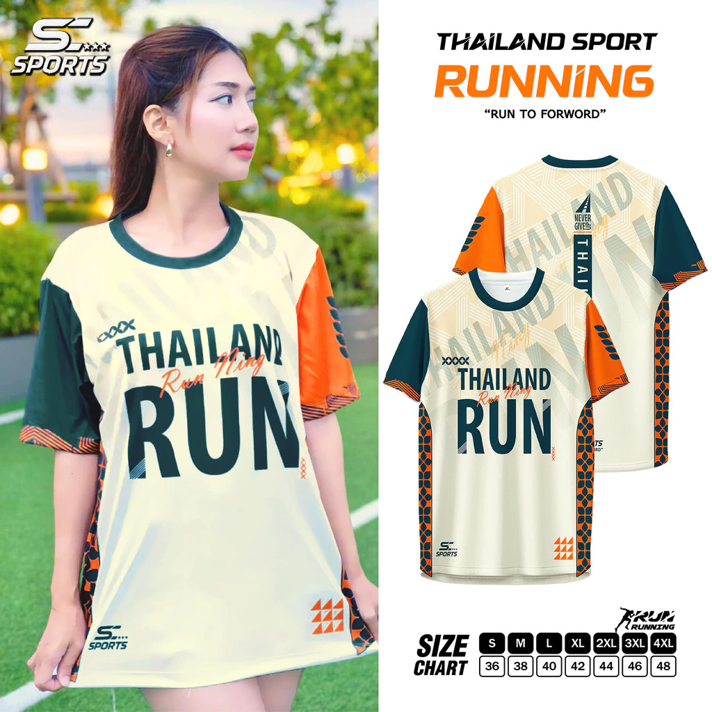 SC Sports เสื้อกีฬา เสื้อพิมพ์ลาย Run02-สีเขียว งานจริงสวย สีสด หนา145g นุ่มลื่นใส่สบาย
